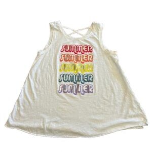 Crazy 8 GirlsWhite Summer Rainbow Tank Top Size Extra Large 14/16